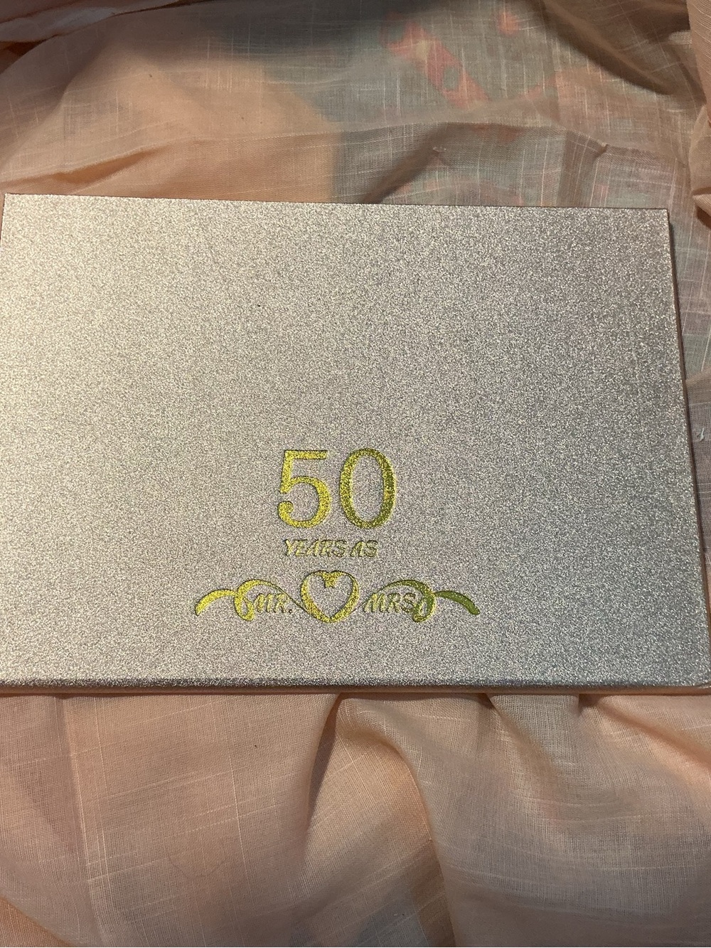 50 Years Anniversary Guest Book - Gold Embossed